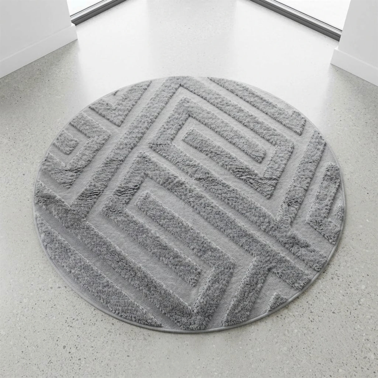 foot mat 95x95 round light gray s39