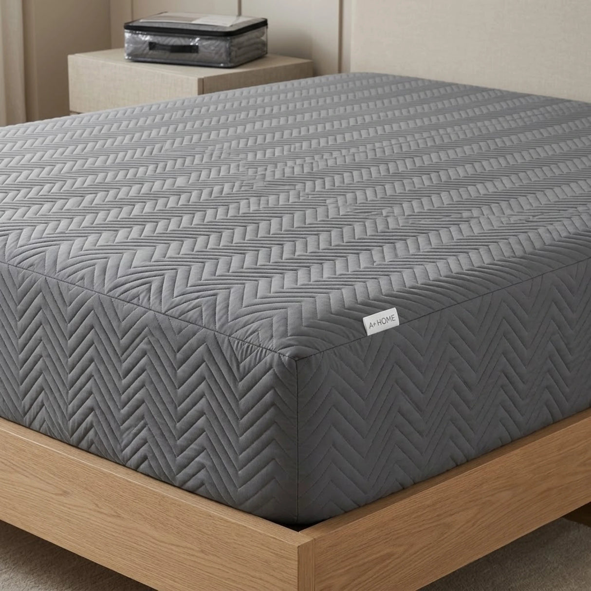 mattress cover dark gray king size d599