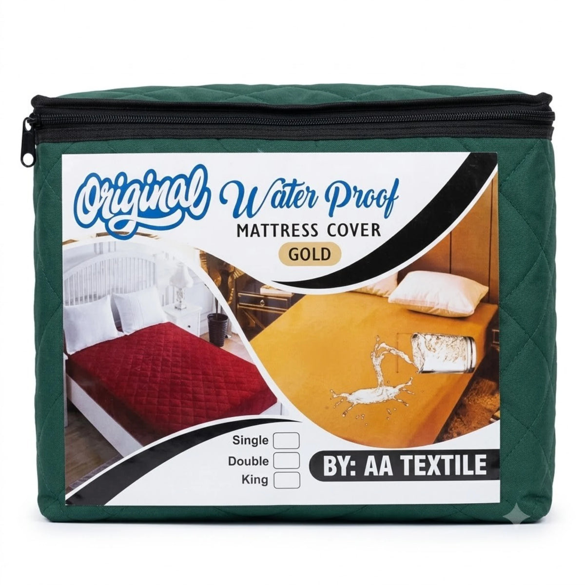 mattress cover green king size d599