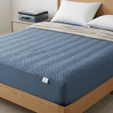 mattress cover double blue d599