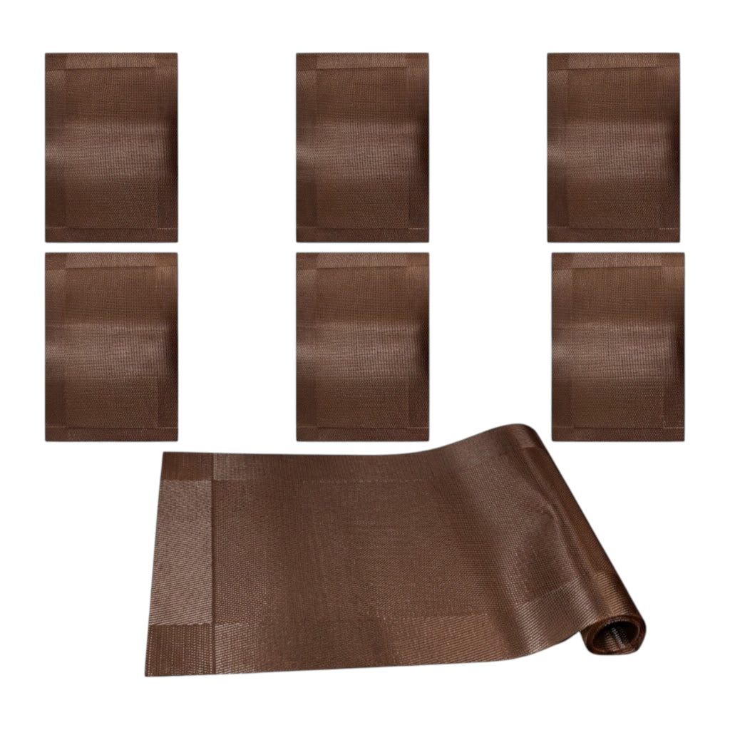 table mat 7pc set dark brown