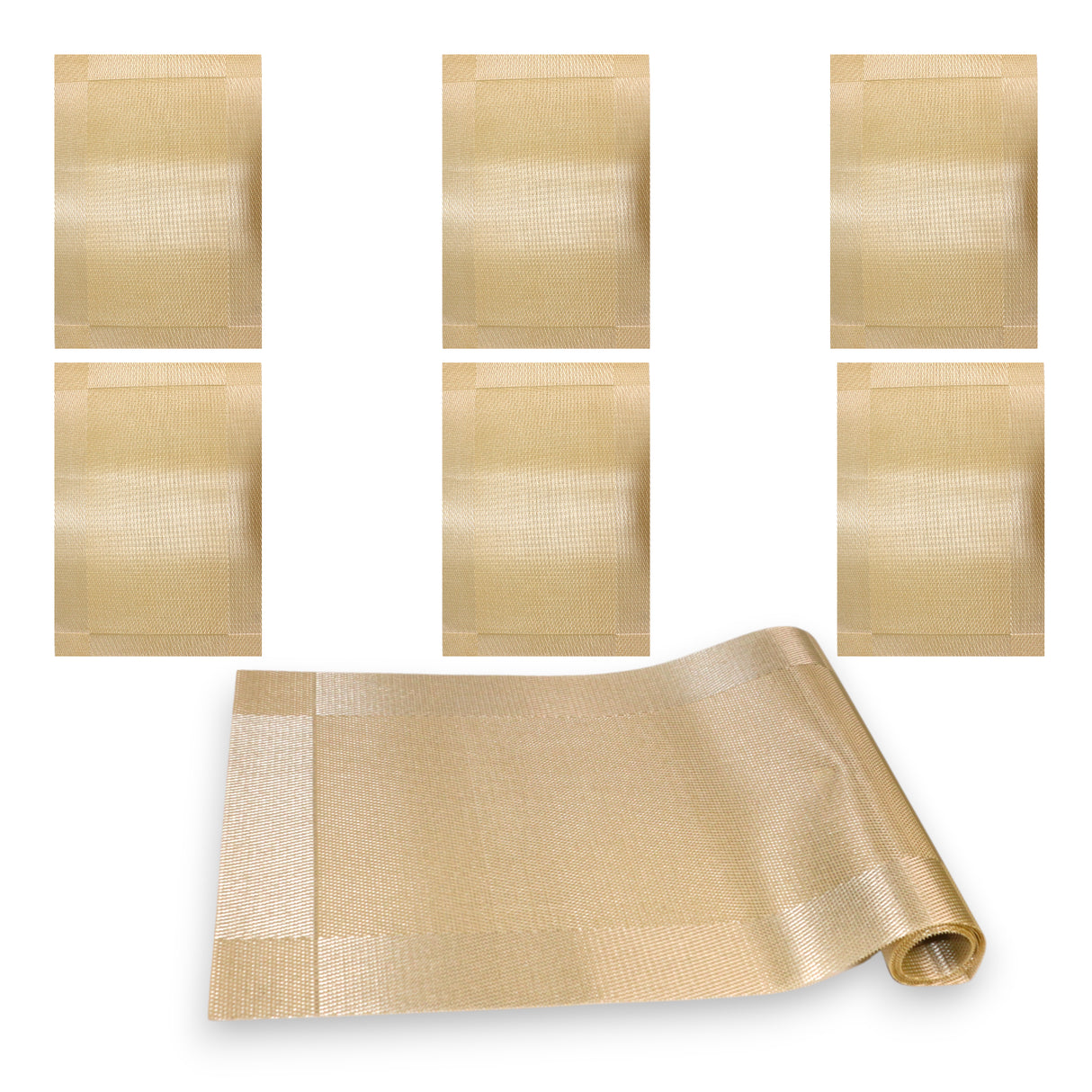 table mat 7pc set golden