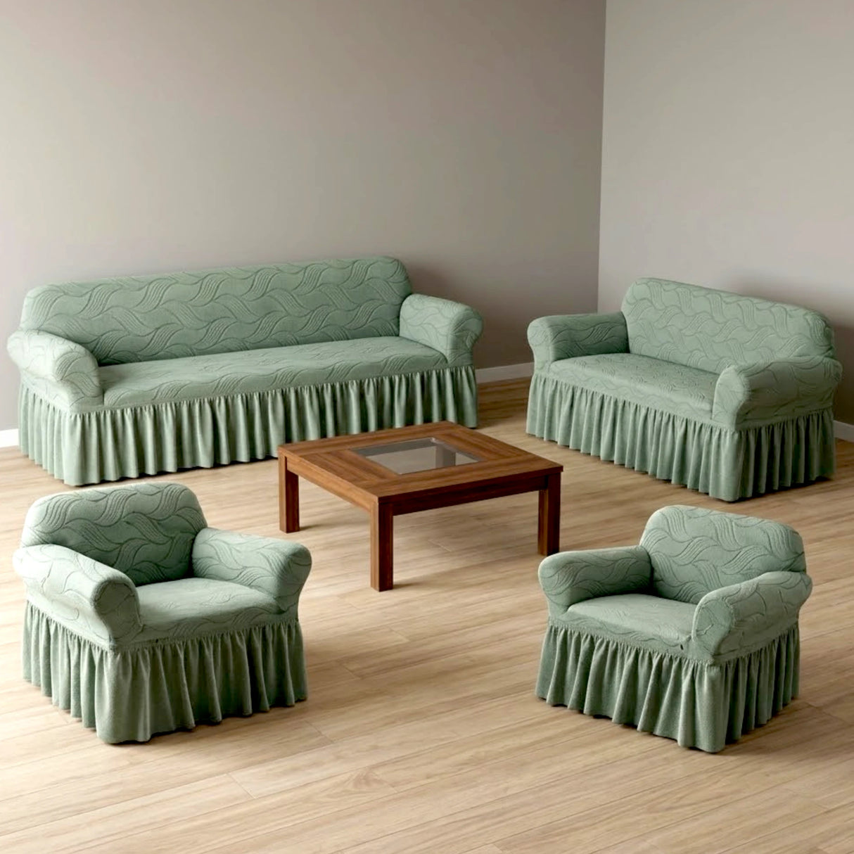 sofa cover 7 seater green china