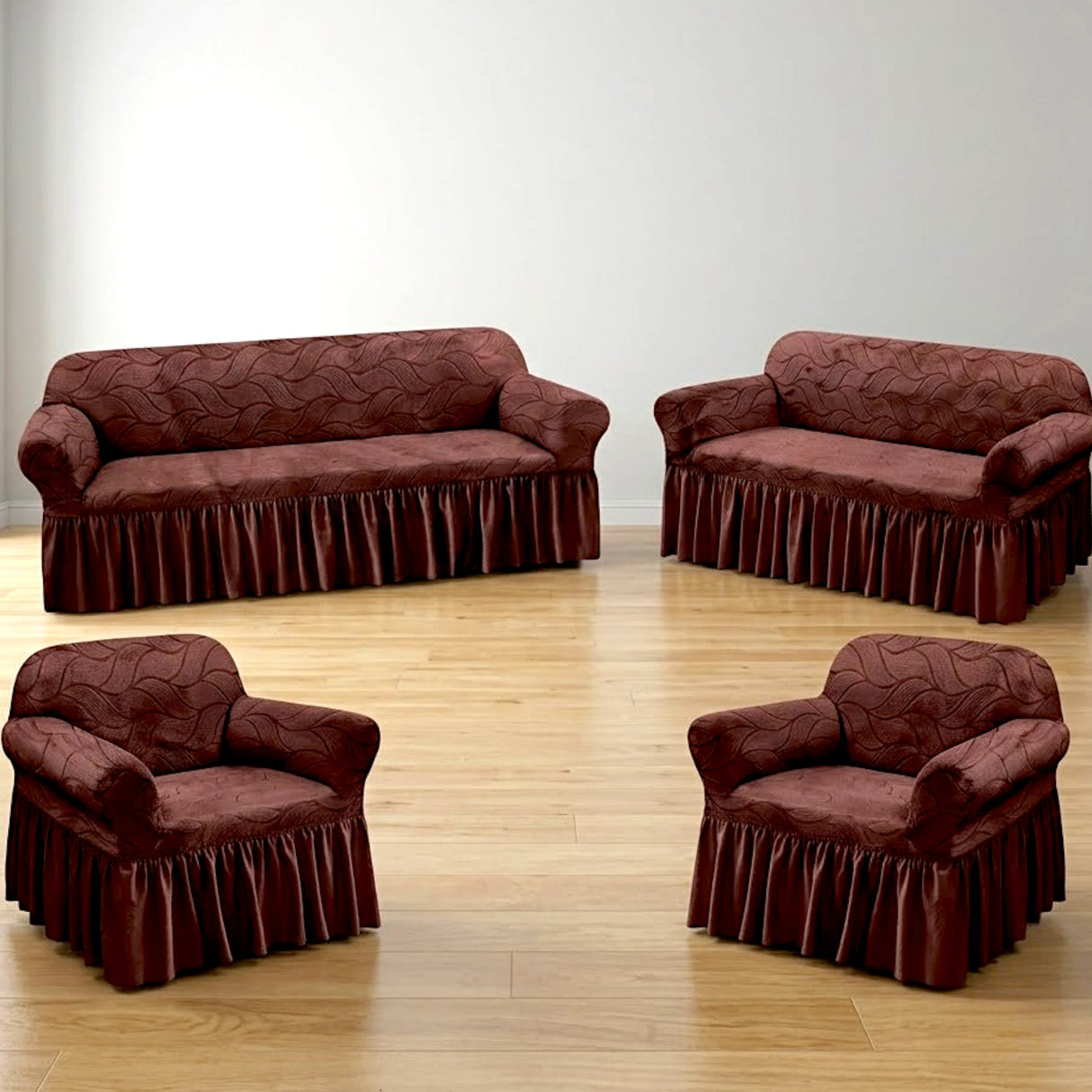 sofa cover 7 seater chocolate brown china