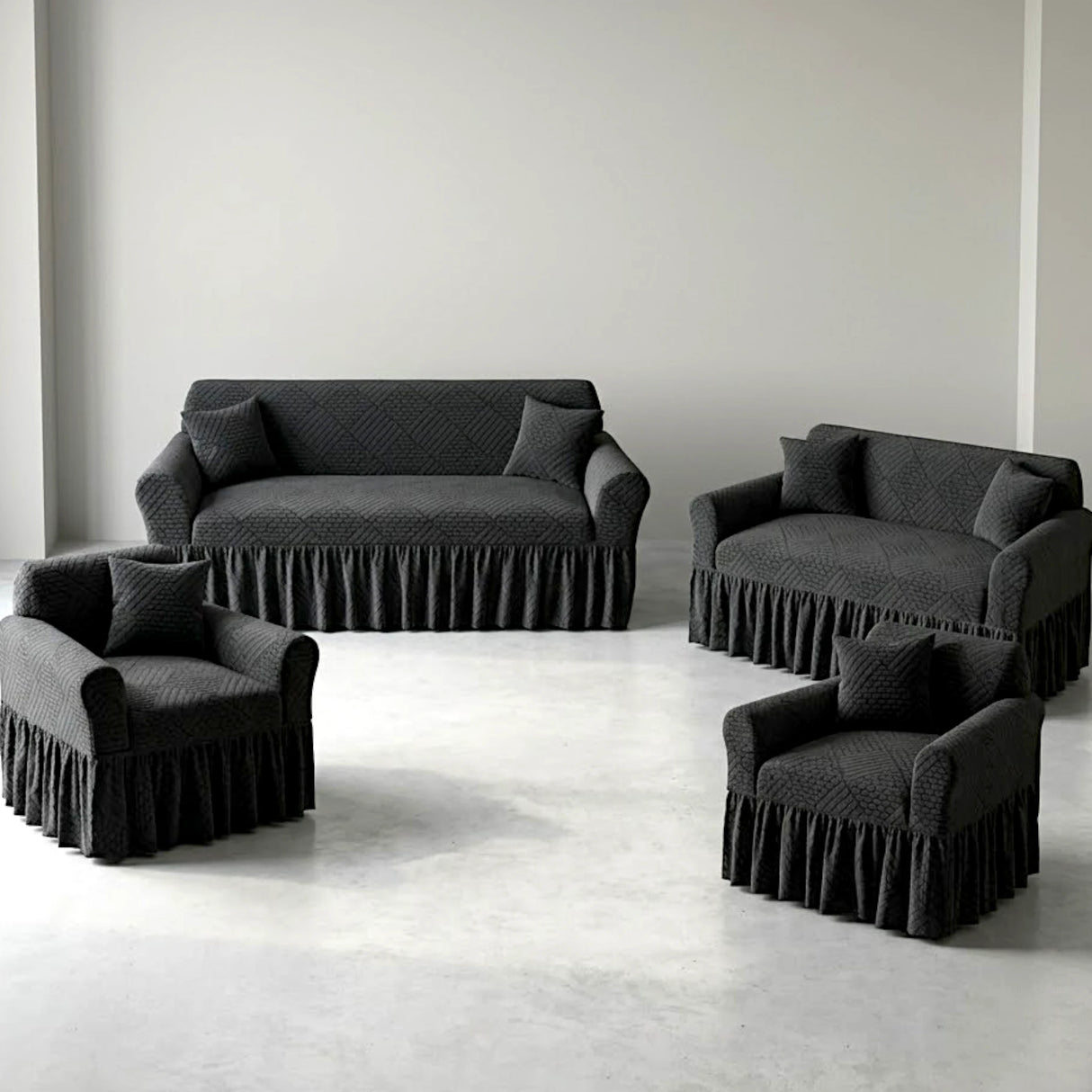 sofa cover 7 seater black china