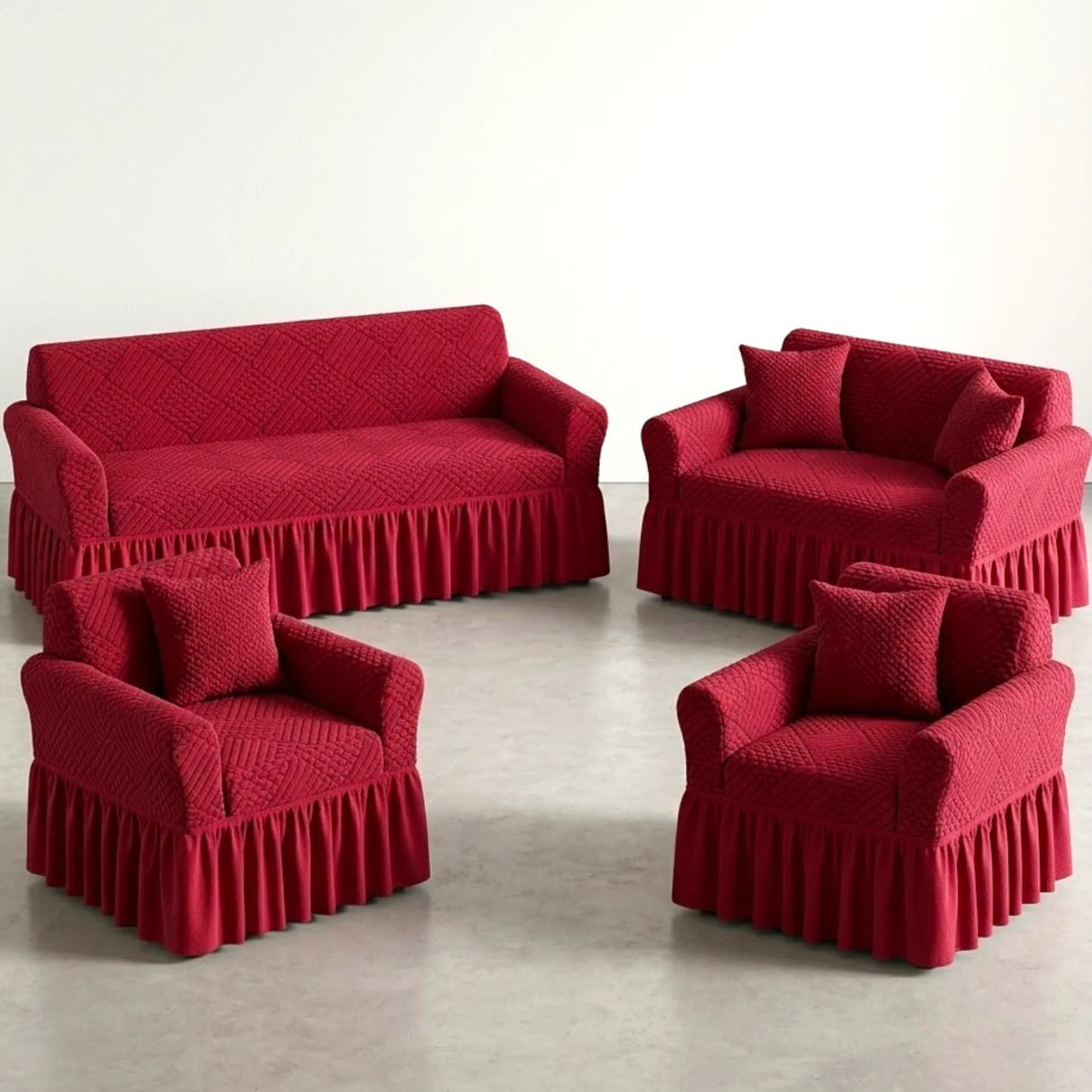 sofa cover 7 seater maroon china