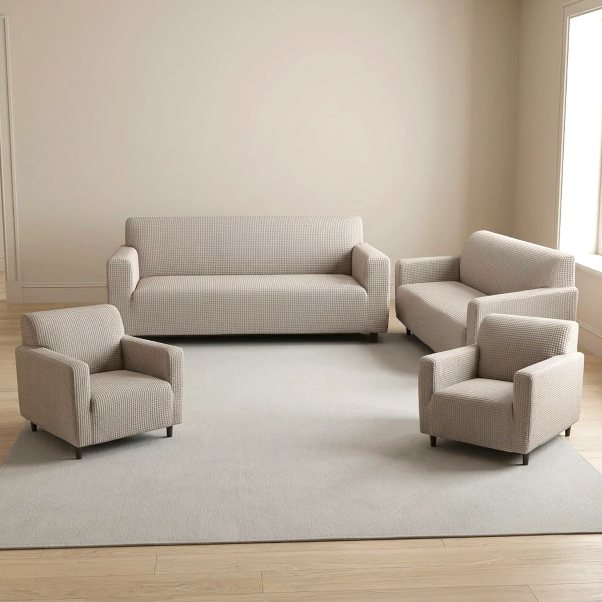 sofa cover 7 seater light gray china