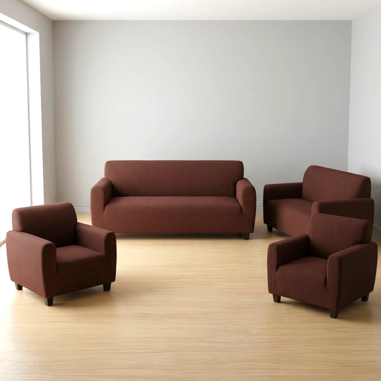 sofa cover 7 seater chocolate brown china