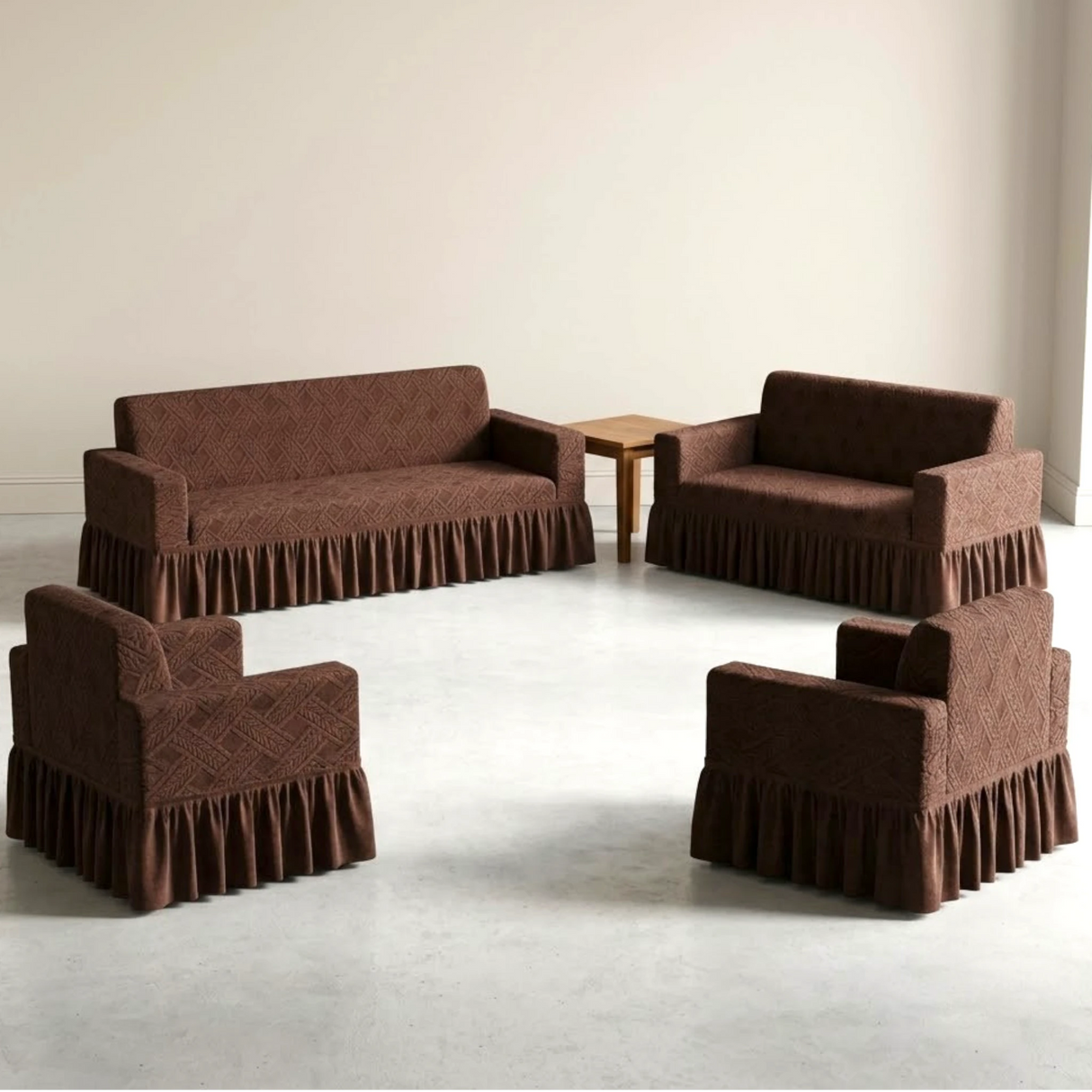 sofa cover 7 seater chocolate brown china