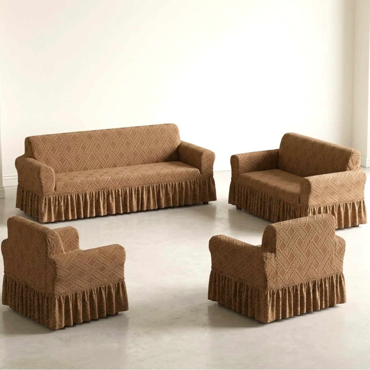 sofa cover 7 seater brown china