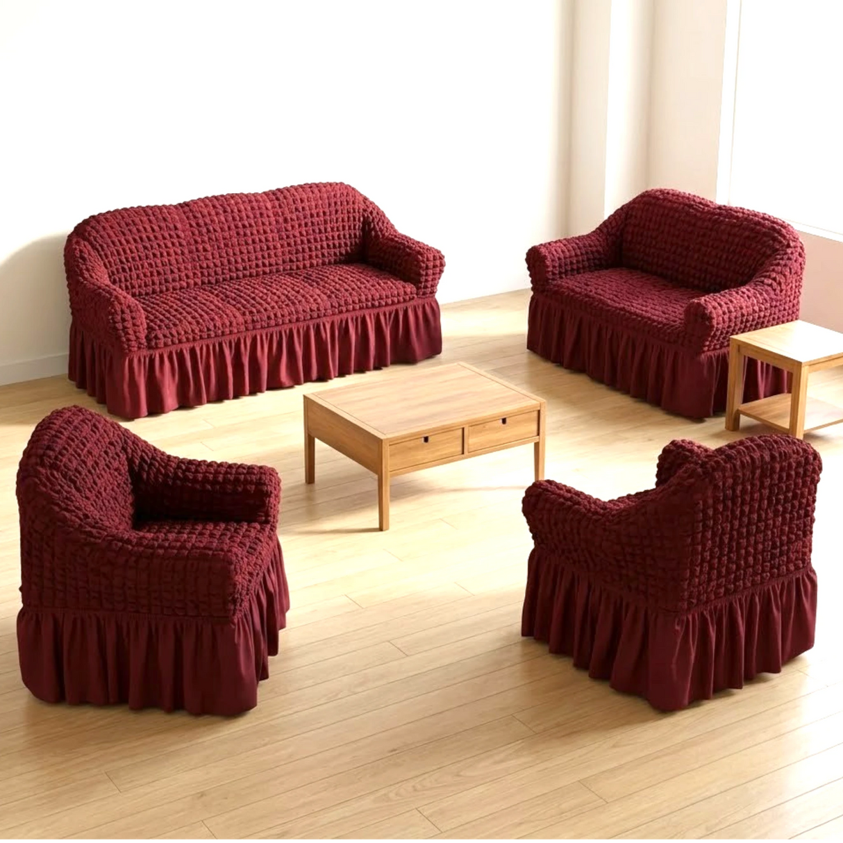 sofa cover 7 seater maroon china