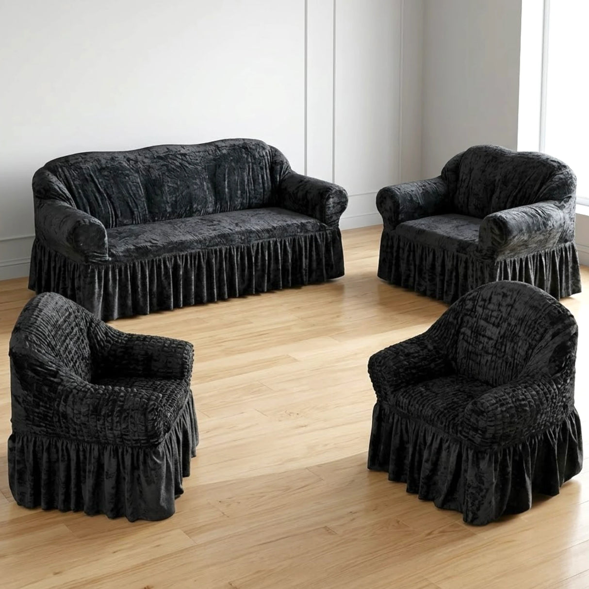 sofa cover 7 seater black china
