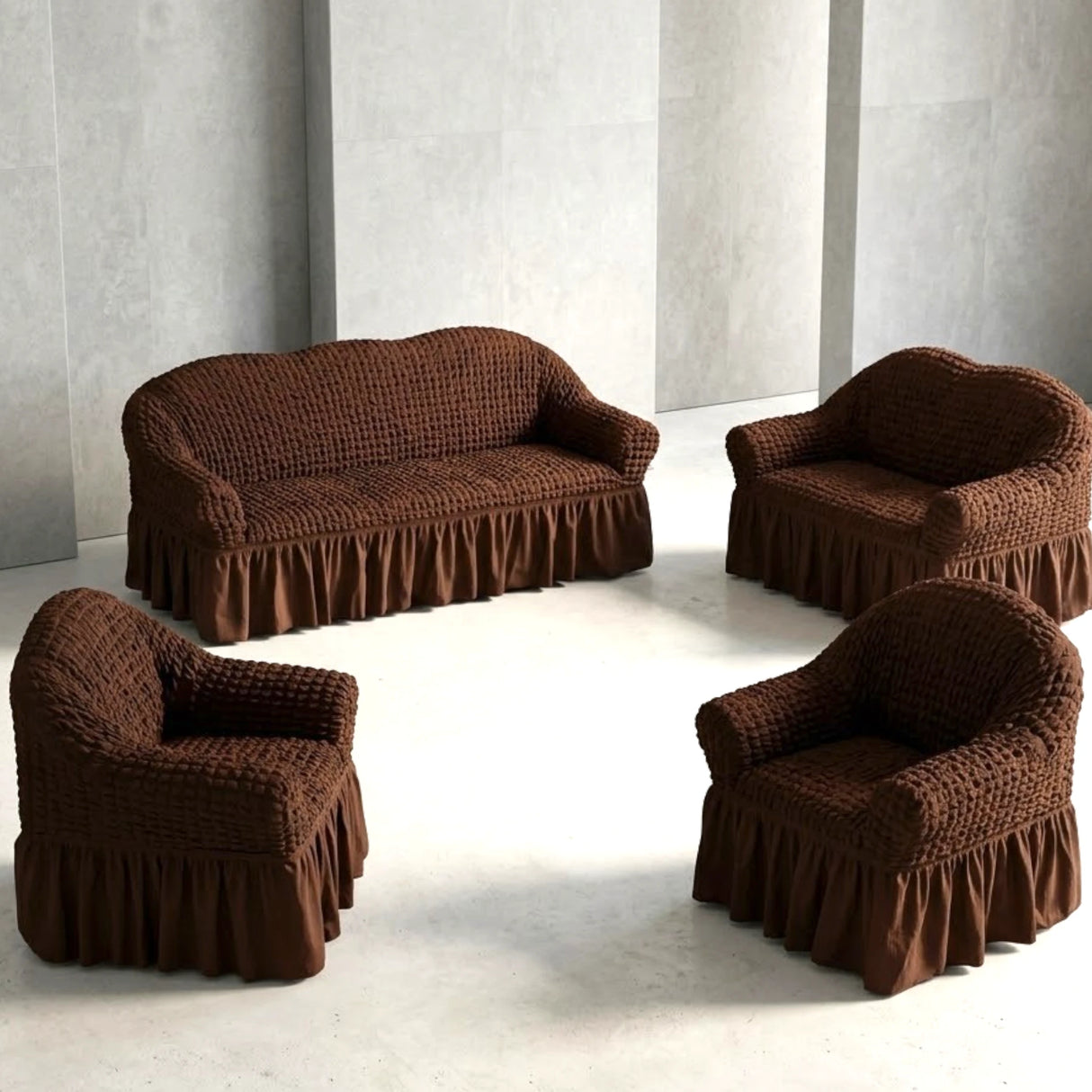 sofa cover 7 seater chocolate brown china