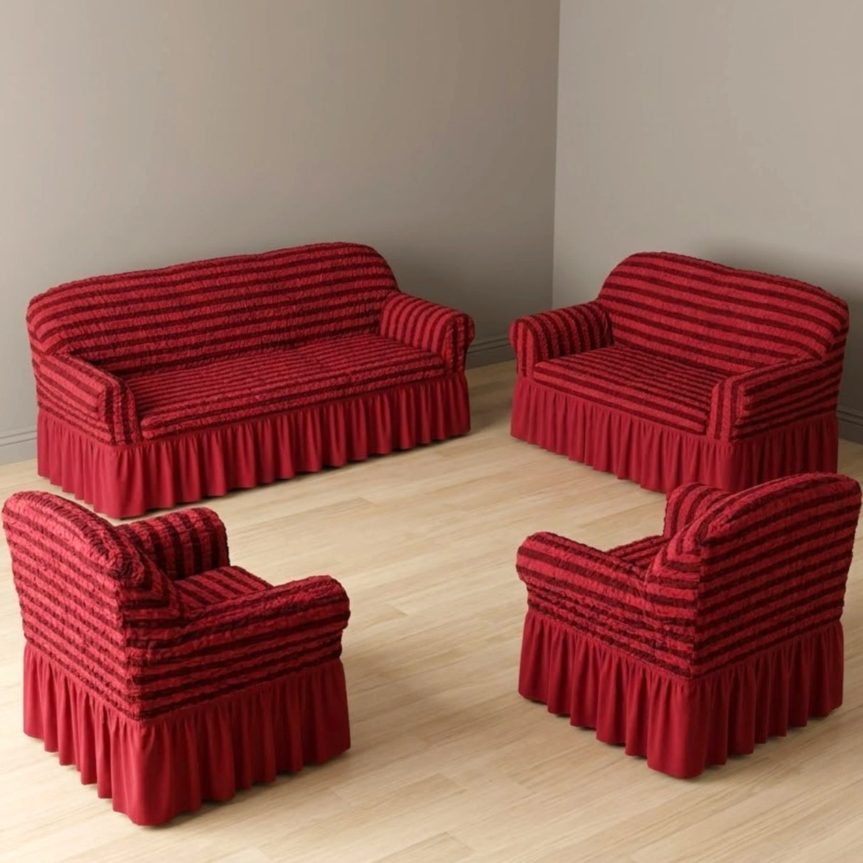 sofa cover 7 seater maroon china