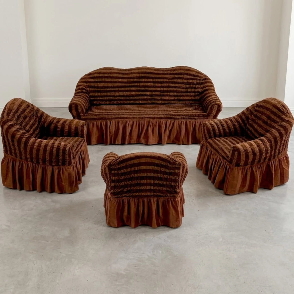 sofa cover 7 seater chocolate brown china