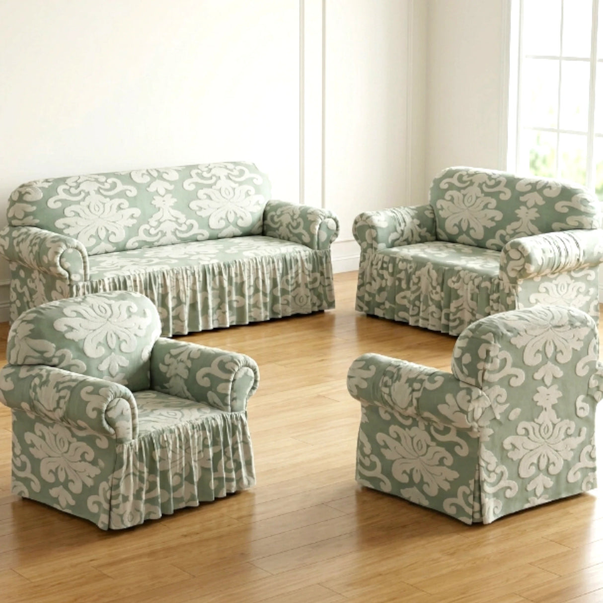 sofa cover 7 seater green china
