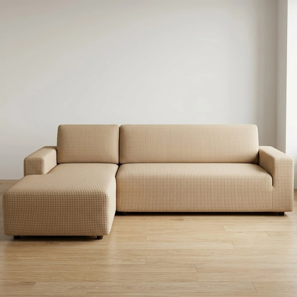 sofa cover 7 seater l shape light beige china