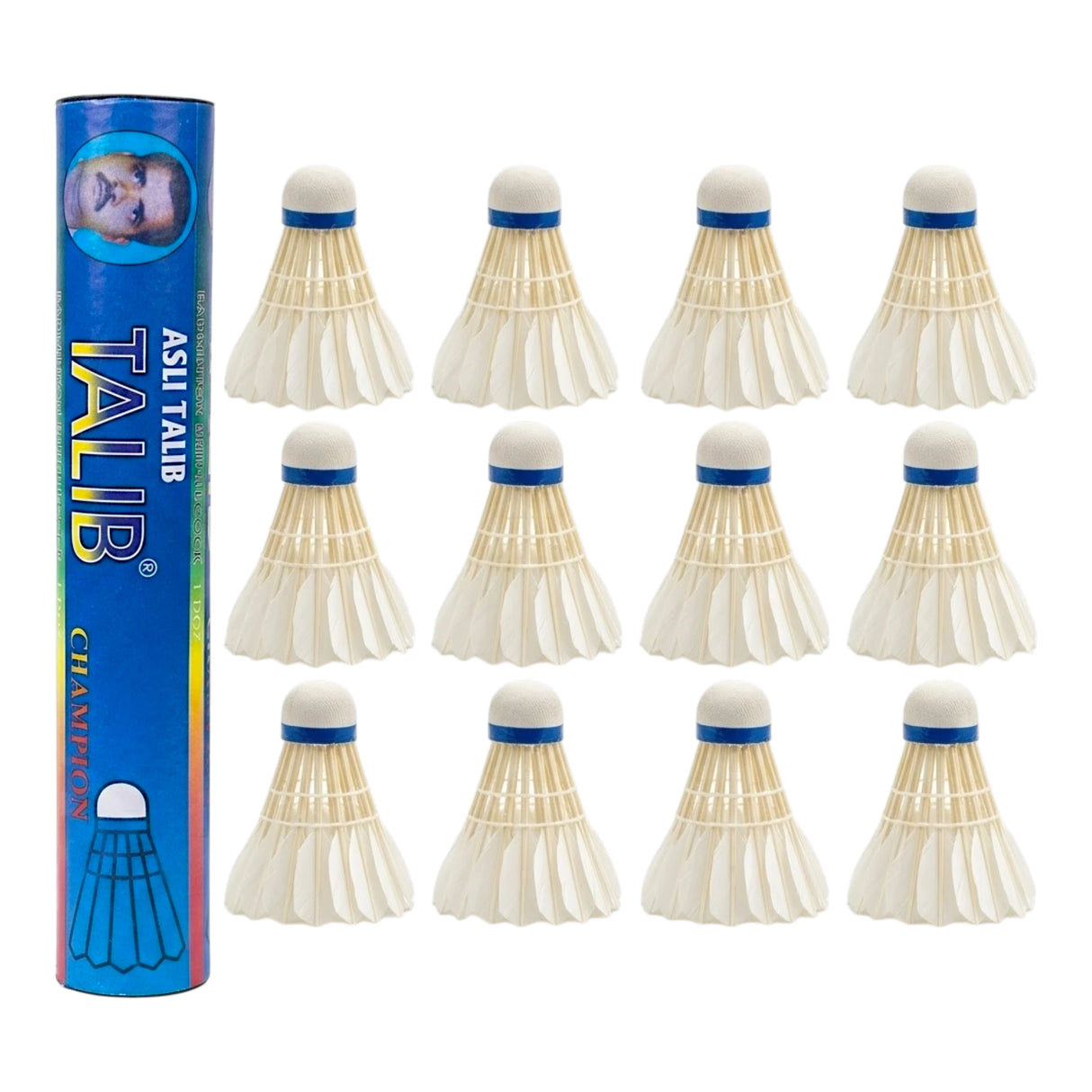 BADMINTON FEATHER SHUTTLE TALIB CHAMPION 12 PC