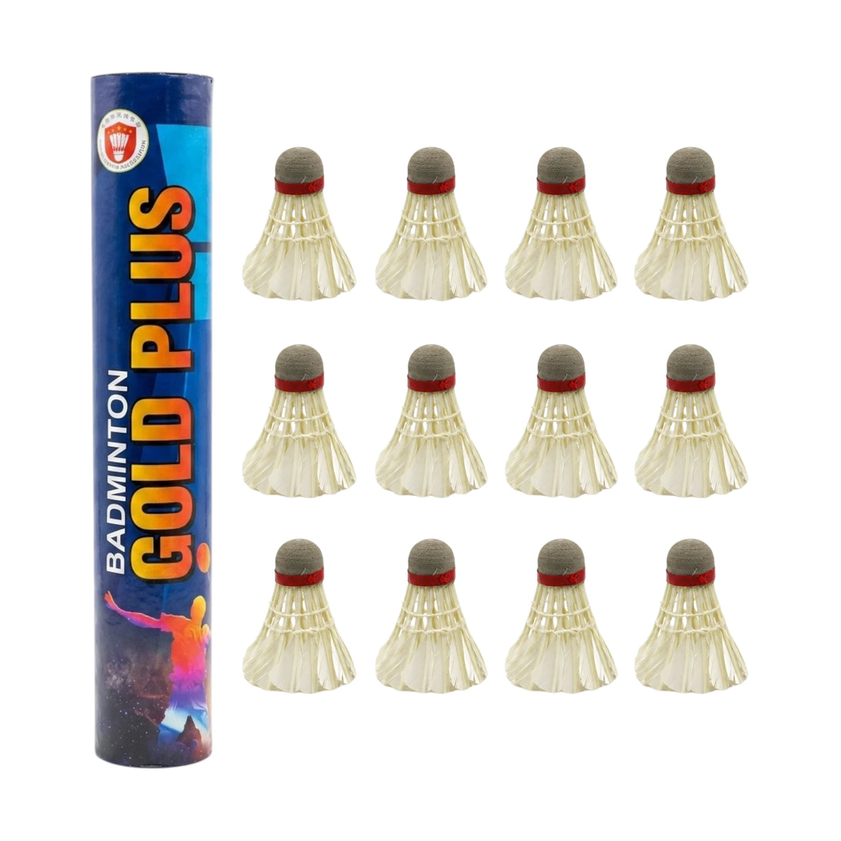 BADMINTON FEATHER SHUTTLE GOLD PLUS 12 PC