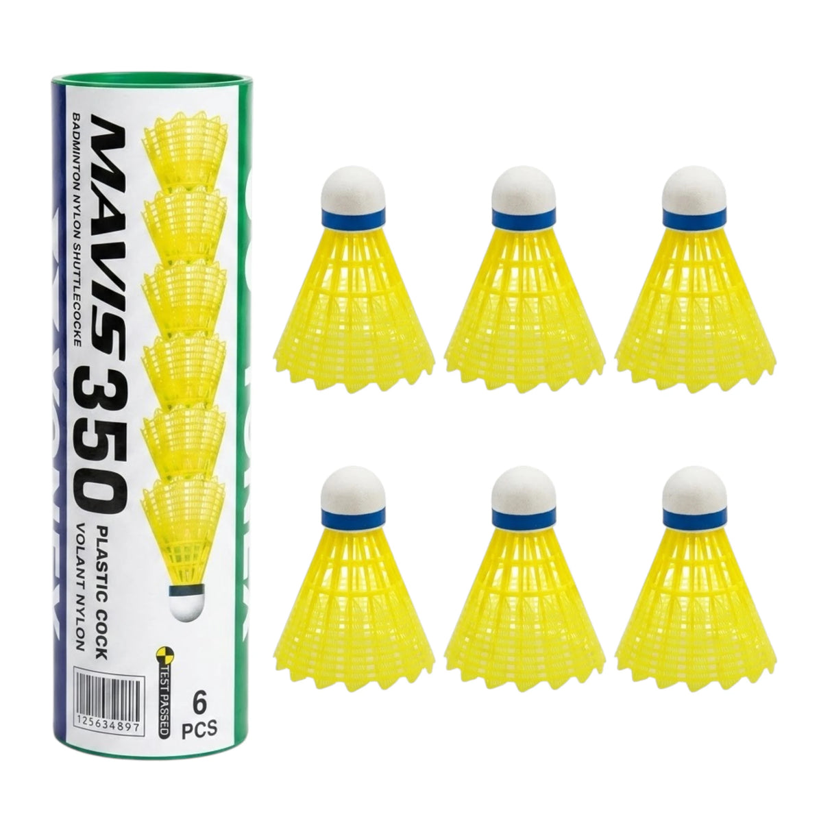 BADMINTON SHUTTLE PLASTIC YONEX MAVIS 350 6PC BOX CL