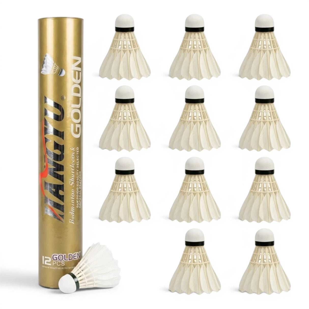 BADMINTON FEATHER  SHUTTLE HANGYU GOLDEN 77 12PC CHINA