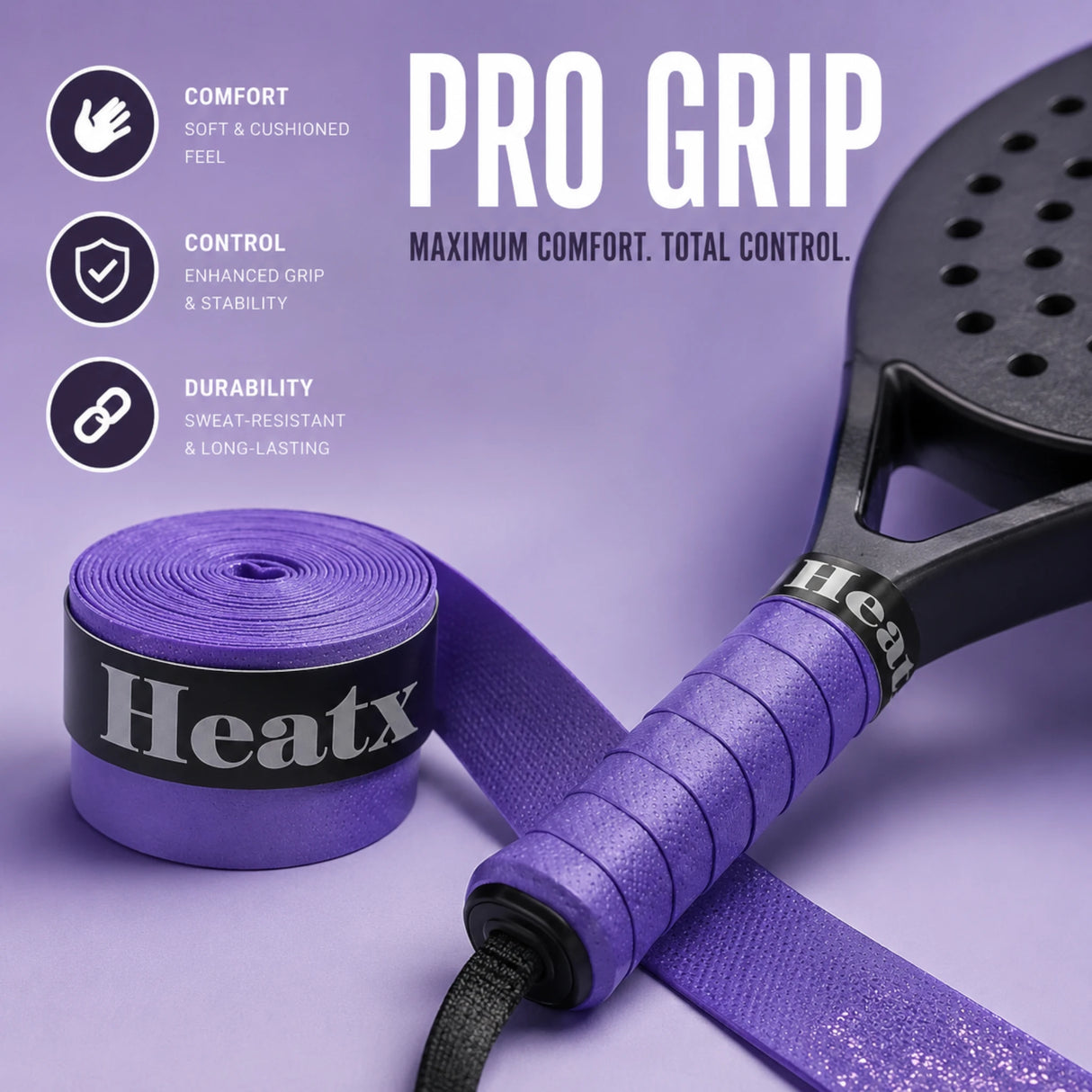 BADMINTON RACKET GRIP HEAT X ROUND 2PC OPP PACK CHINA