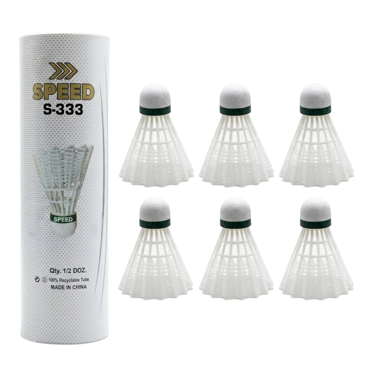 BADMINTON SHUTTLE PLASTIC SPEED 6PC BOX WHITE CHINA