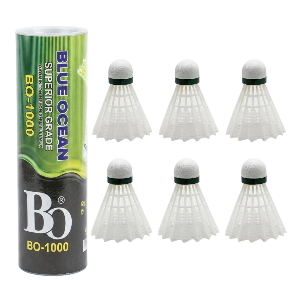 BADMINTON SHUTTLE PLASTIC BLUE OCEAN 6PC BOX WHITE CHINA