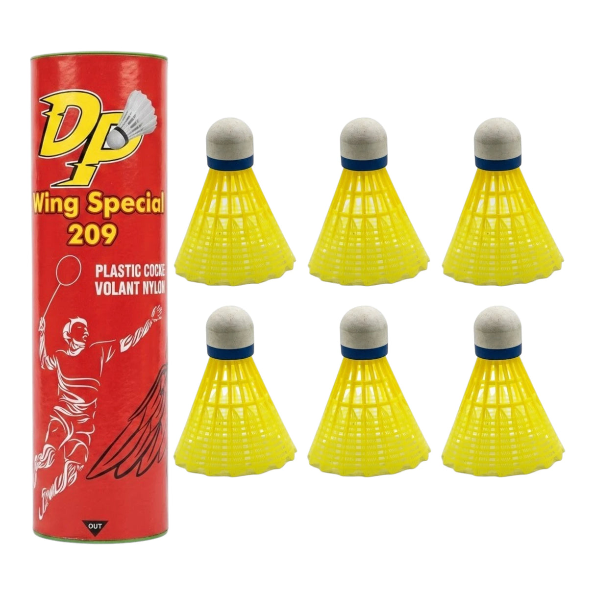 BADMINTON SHUTTLE PLASTIC DP FORM 6PC BOX
