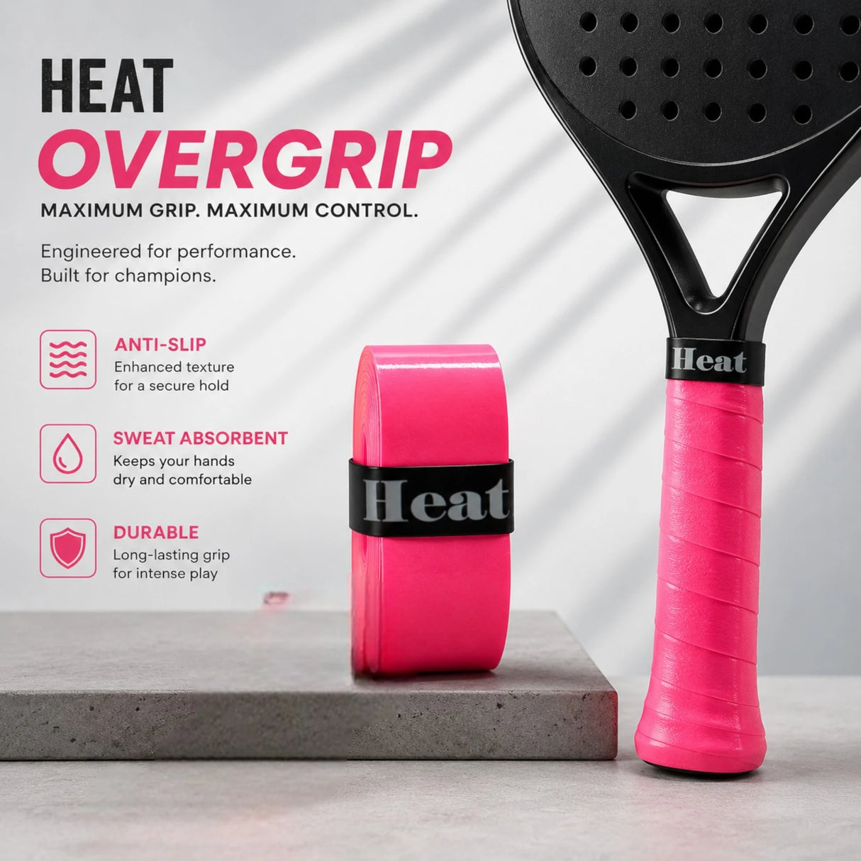 BADMINTON RACKET GRIP HEAT X LONG 5PC BOX CHINA