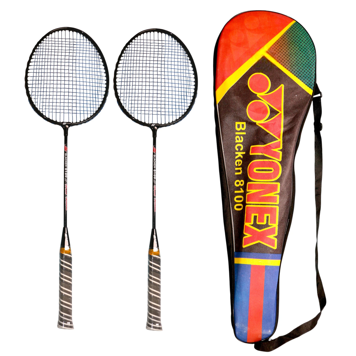 Yonex Blacken Badminton Racket Set - Pack of 2 with Protective Cover Bag