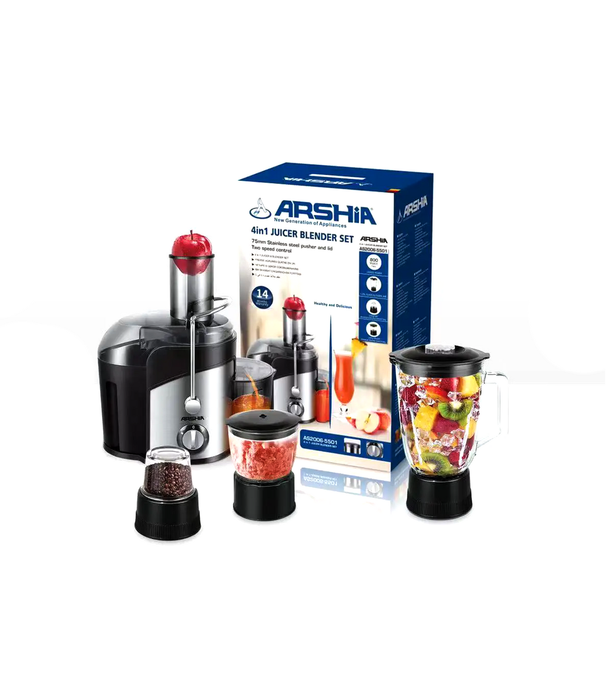 arshia juicer blender 4in1 800w china as2006-5501