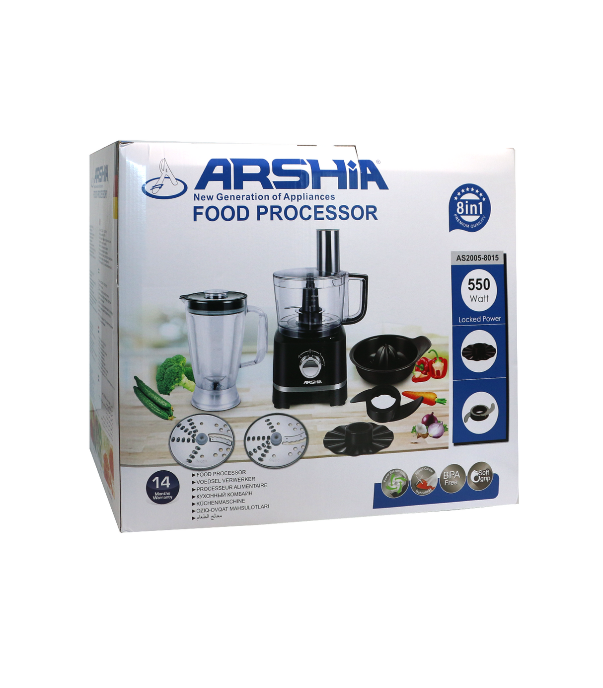 arshia food processor 550w china as2005-8015