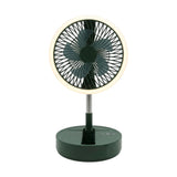 JIAKE FOLDING STORAGE LAMP FAN - TELESCOPIC RECHARGEABLE DESKTOP FAN WITH LED LIGHT RING &amp; REMOTE CONTROL
