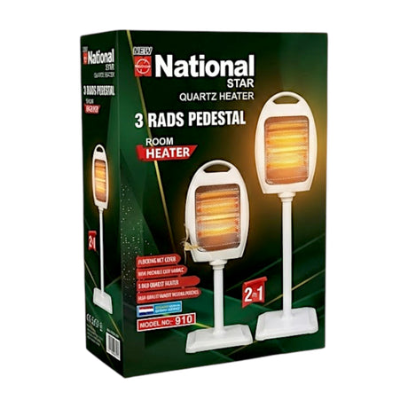 National Star Quartz Heater 3 Rods Pedestal