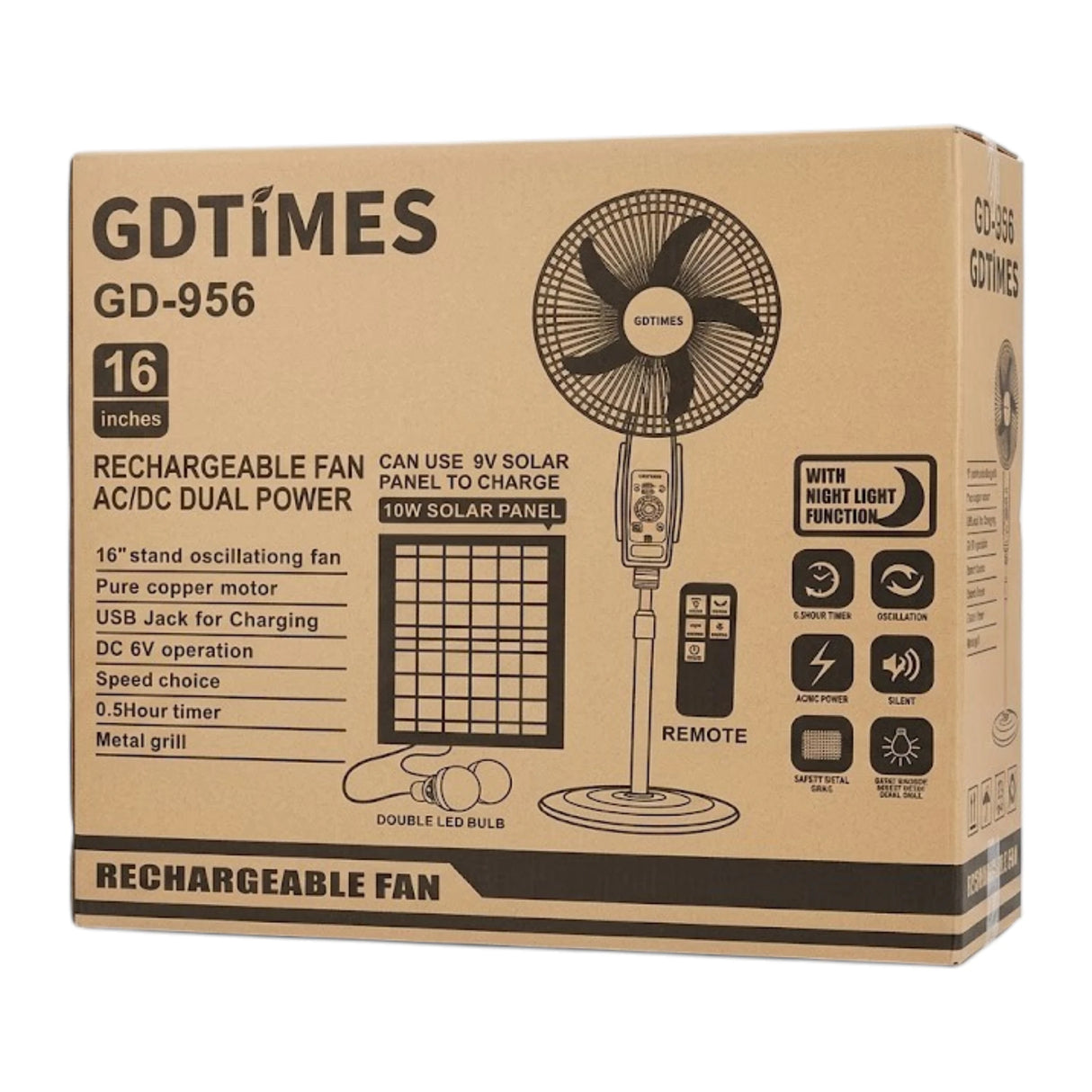 charging fan with solar panel china 956