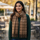 ladies scarf wool dark brown china 227