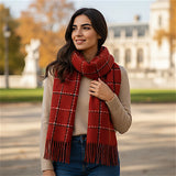 ladies scarf wool red china 227