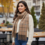 ladies scarf wool light brown china 227