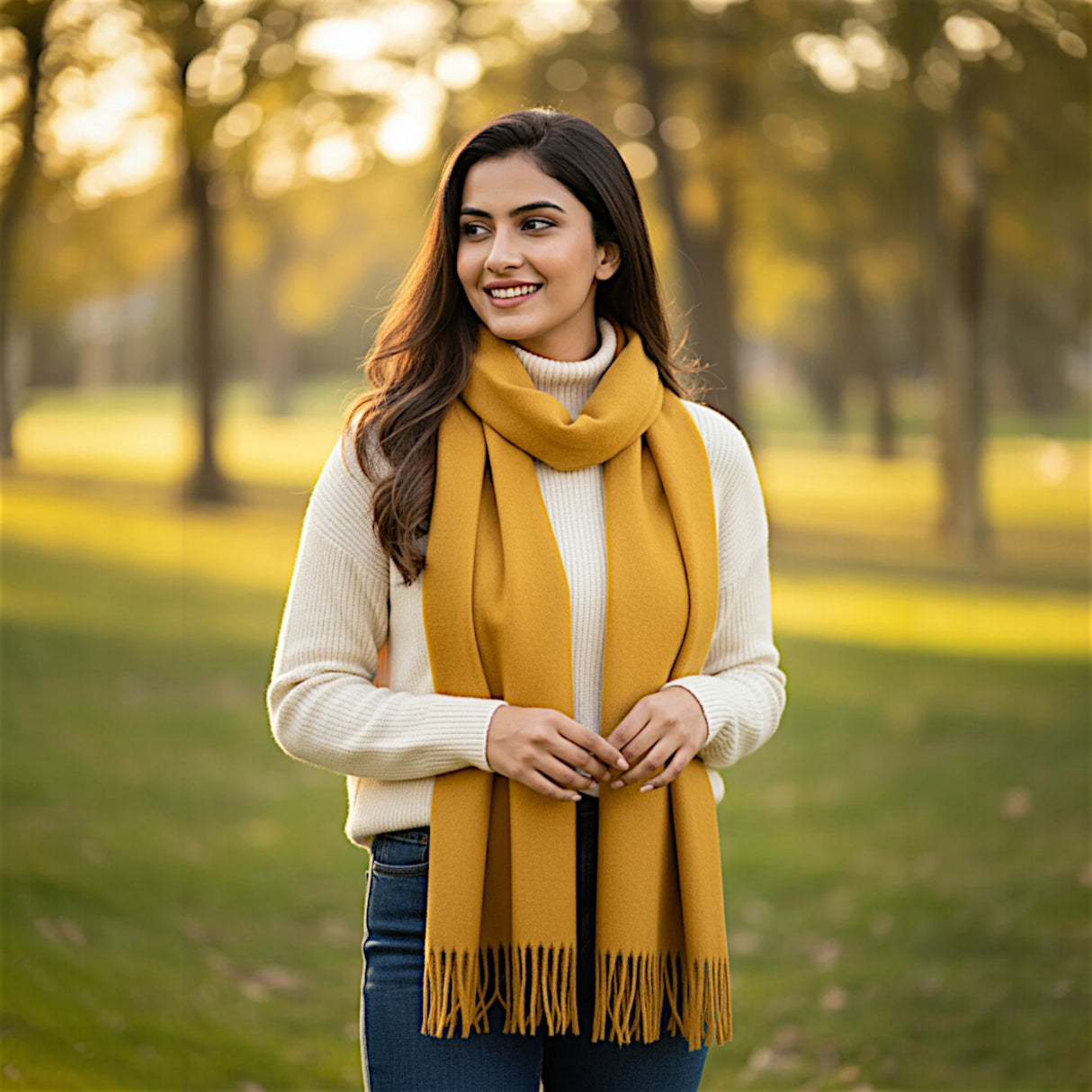 ladies scarf wool yellow china 225