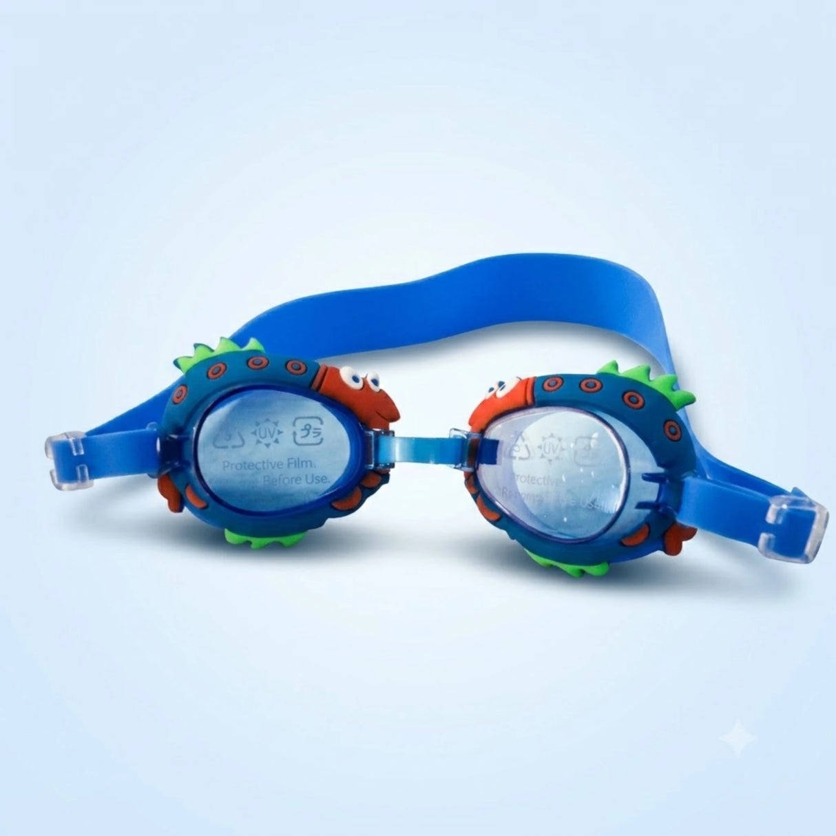 Kids Swimming Goggles – Cartoon Character Design UV Protection Blue