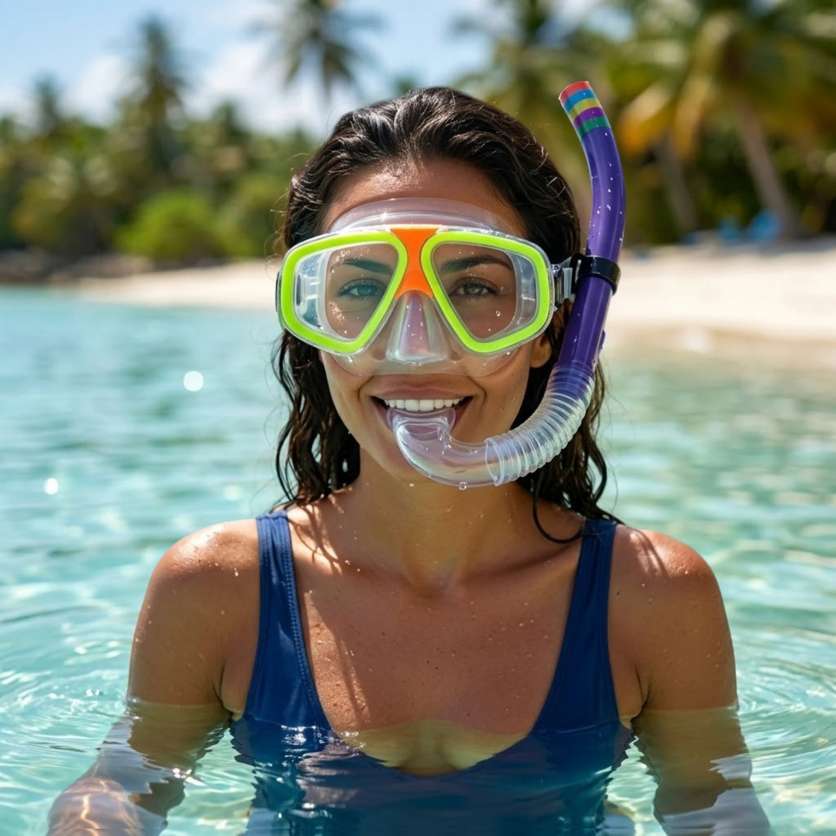 SWIMMING GOGGLES 1932H SNORKEL WITH ROD CARD