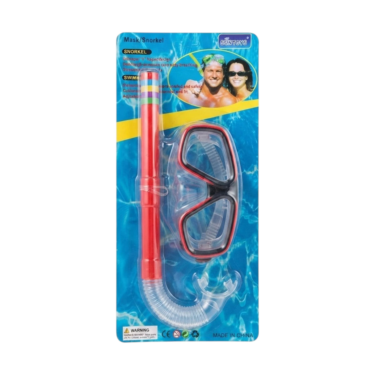 SWIMMING GOGGLES 1932H SNORKEL WITH ROD CARD