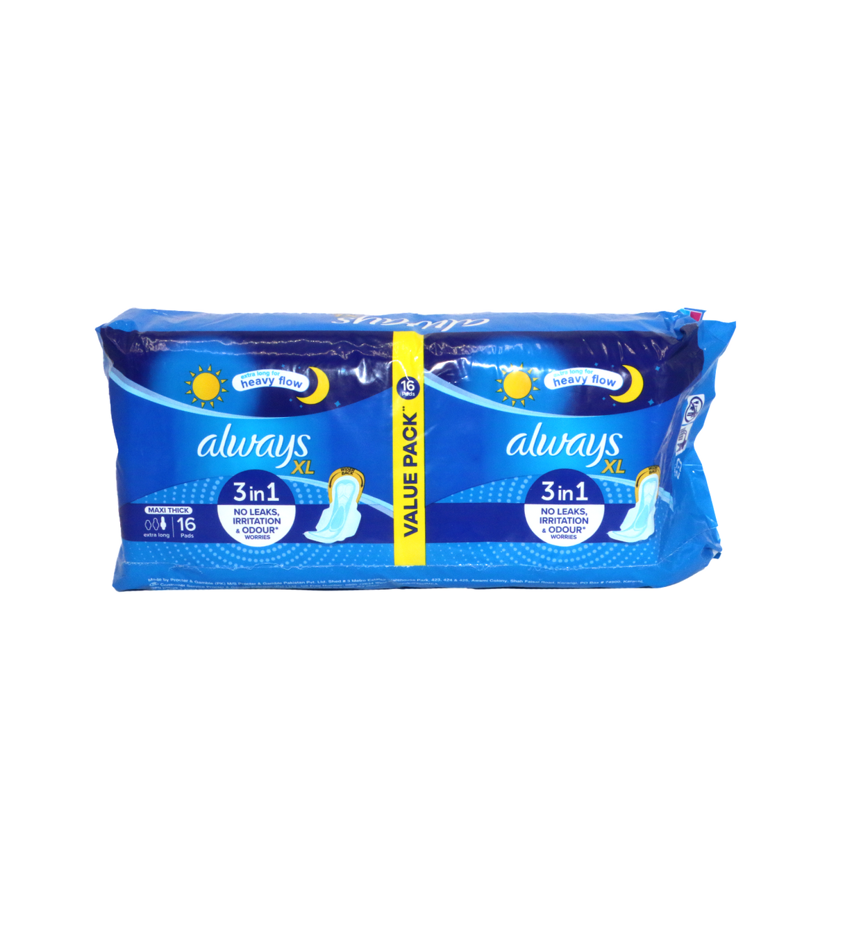 always pad maxi thick sanitary pads extra long value pack 16 pc