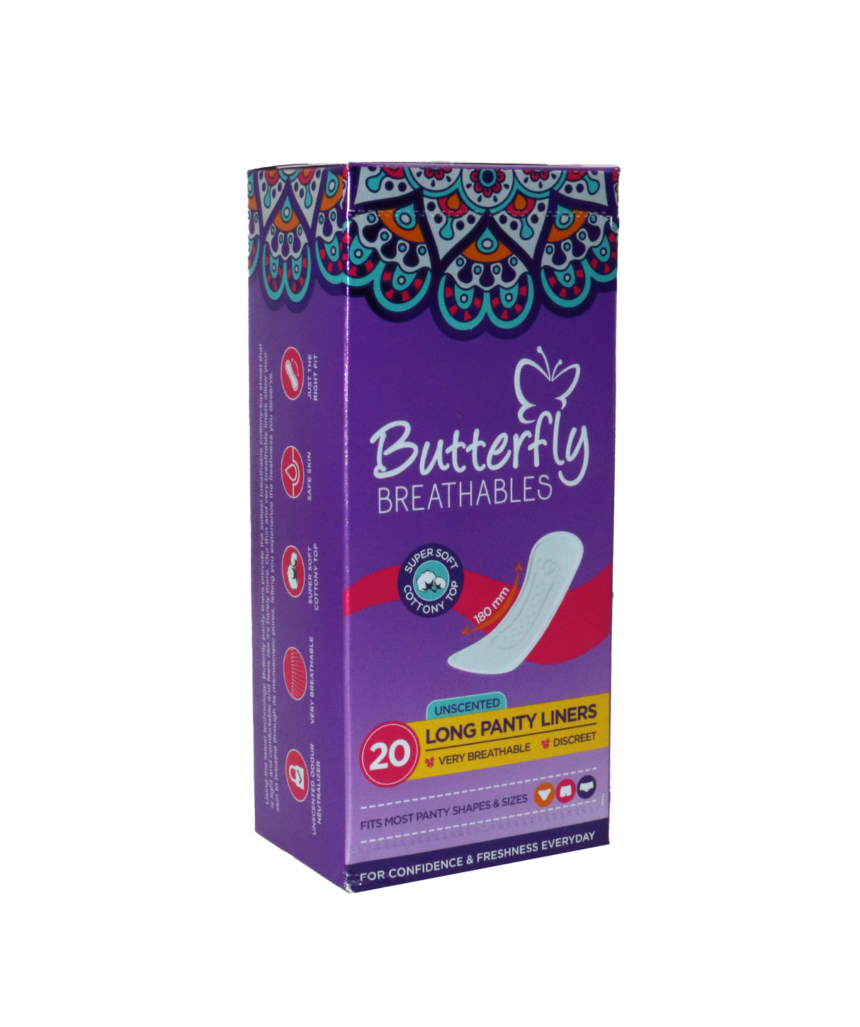 butterfly pad breathables panty liner 20pc