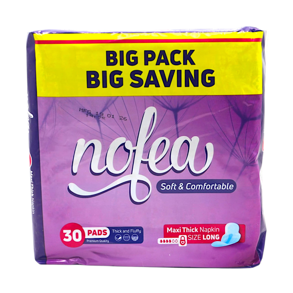 nofea pad maxi thick large 30pc