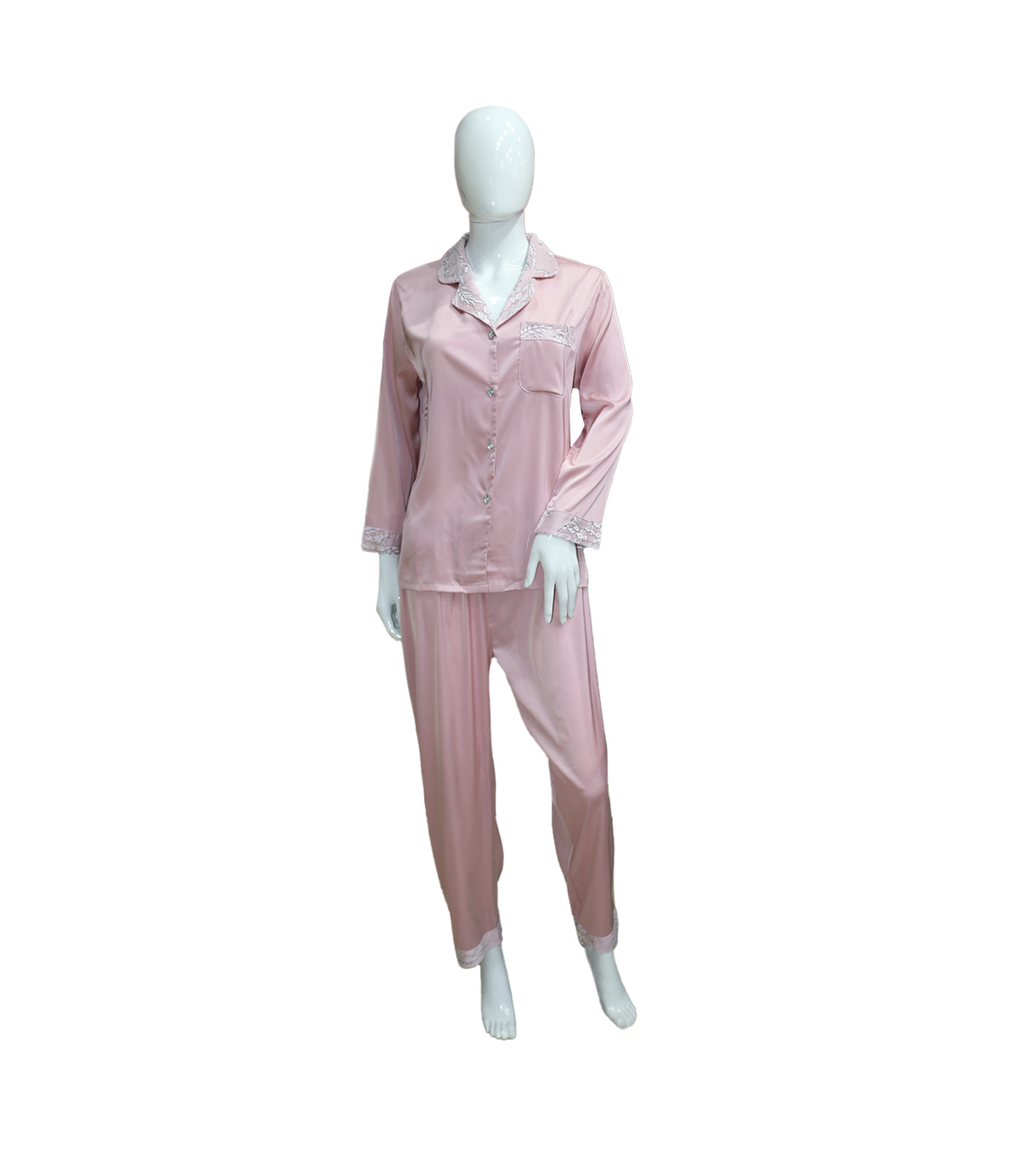 night suit silky light pink