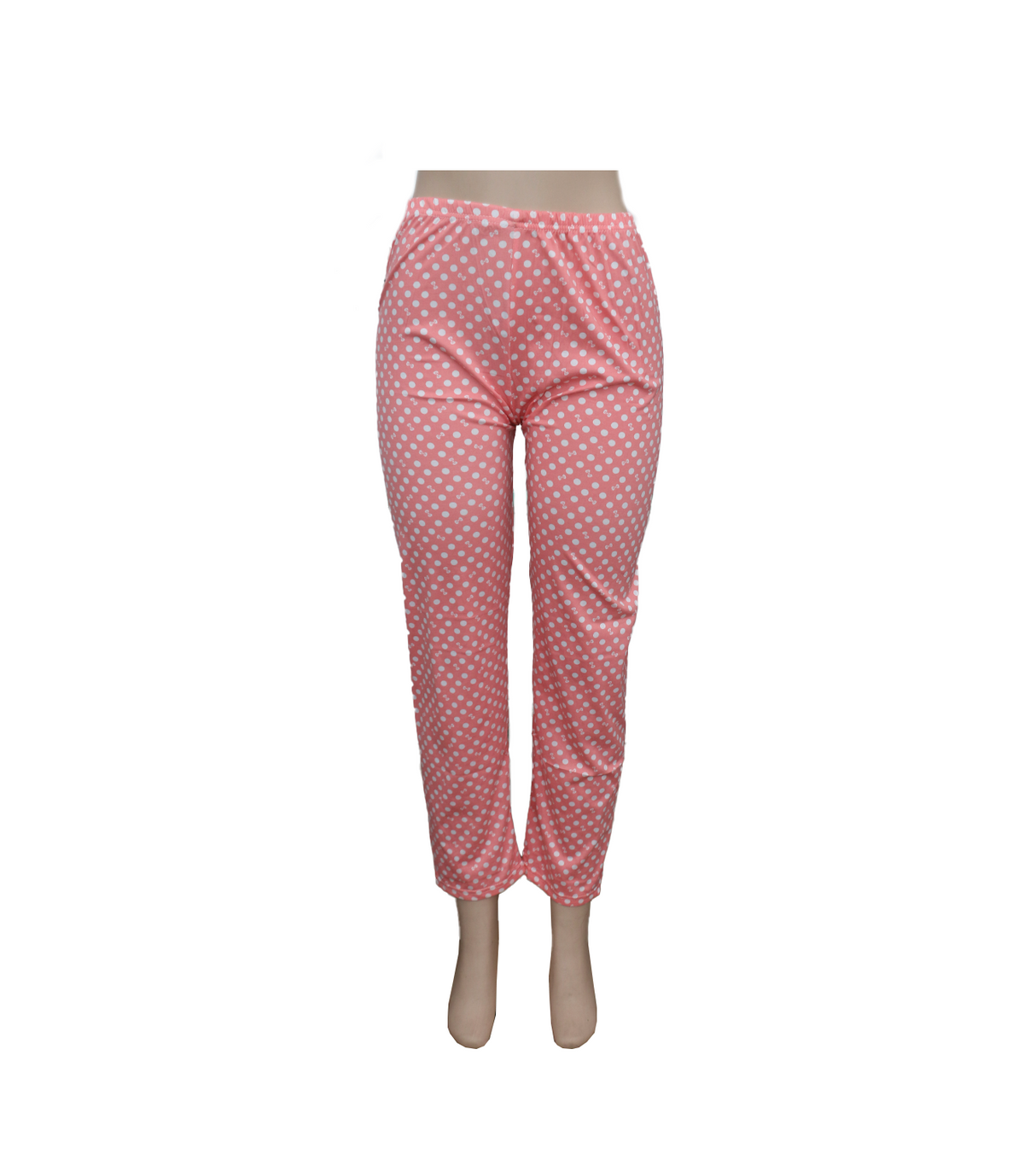 night trouser polka dot peach&white