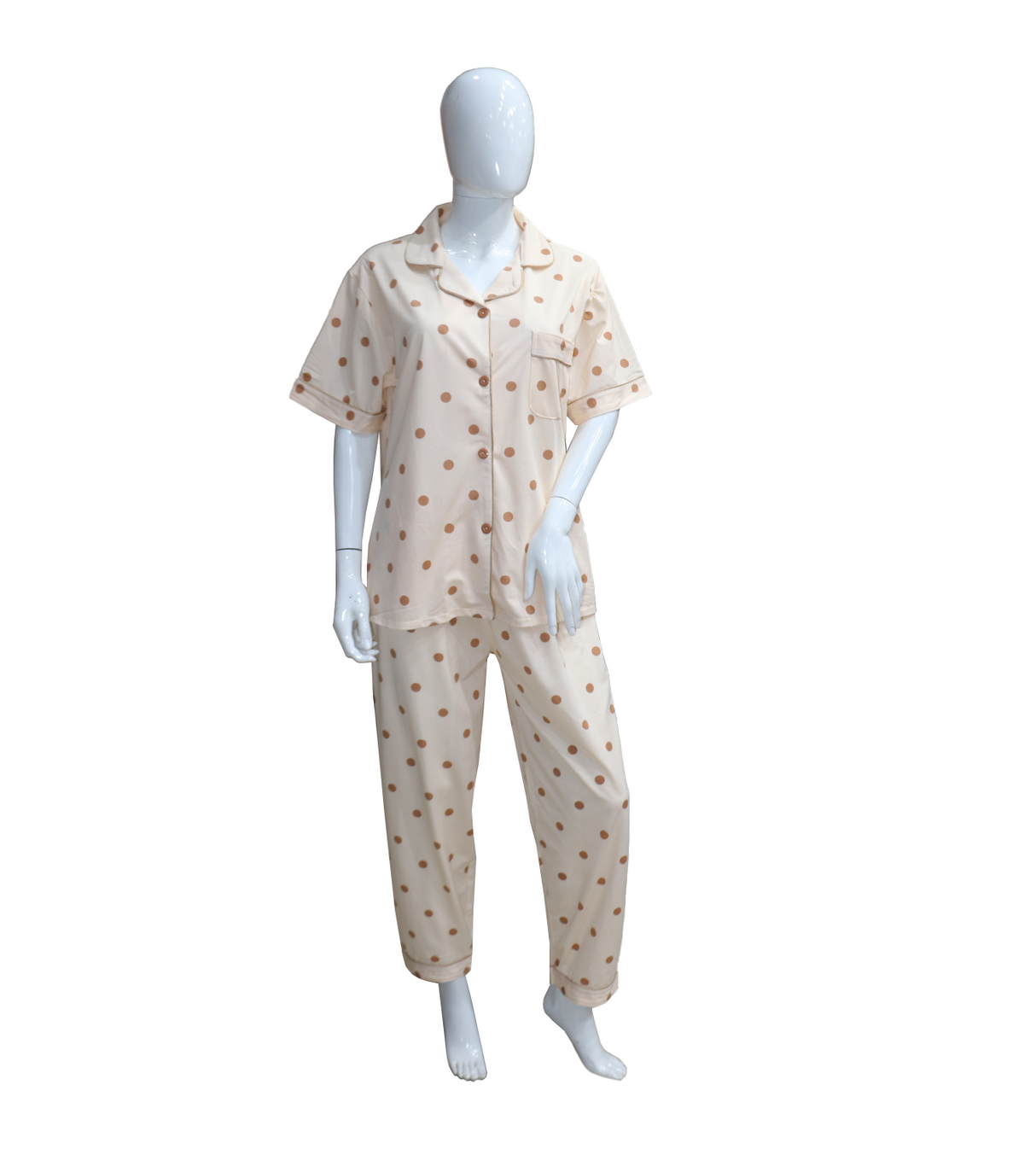 night suit off white dots 918
