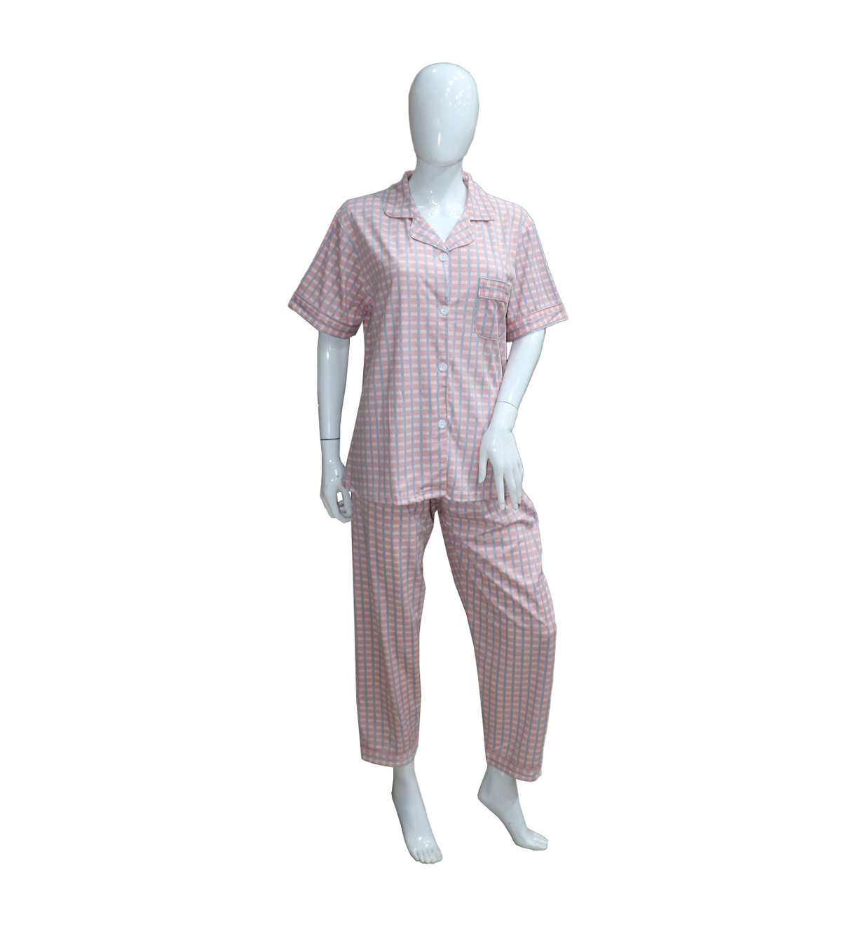night suit check pink 918